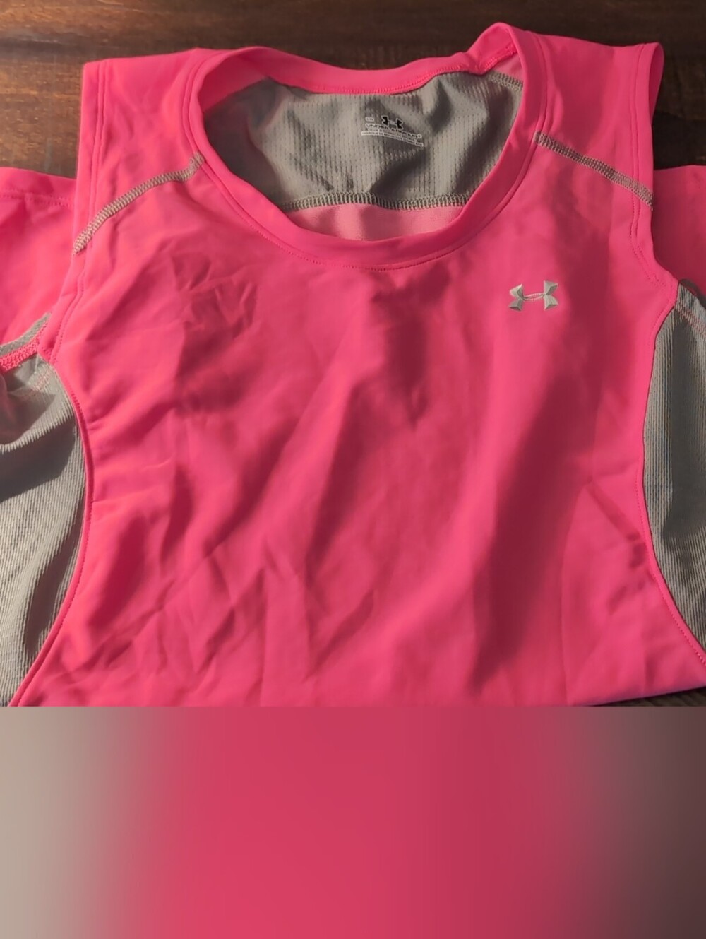 Under Armour Pink and Gray Women's Athletic Swim Top
